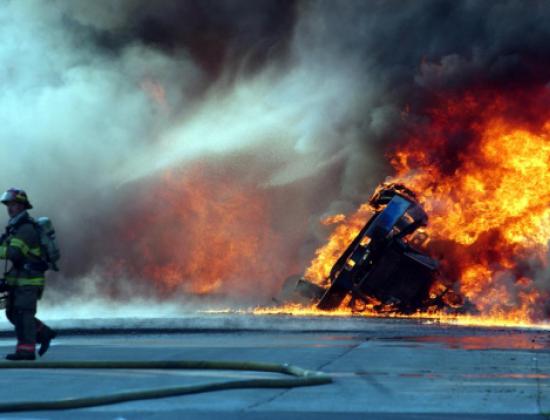 Tanker fire downtown