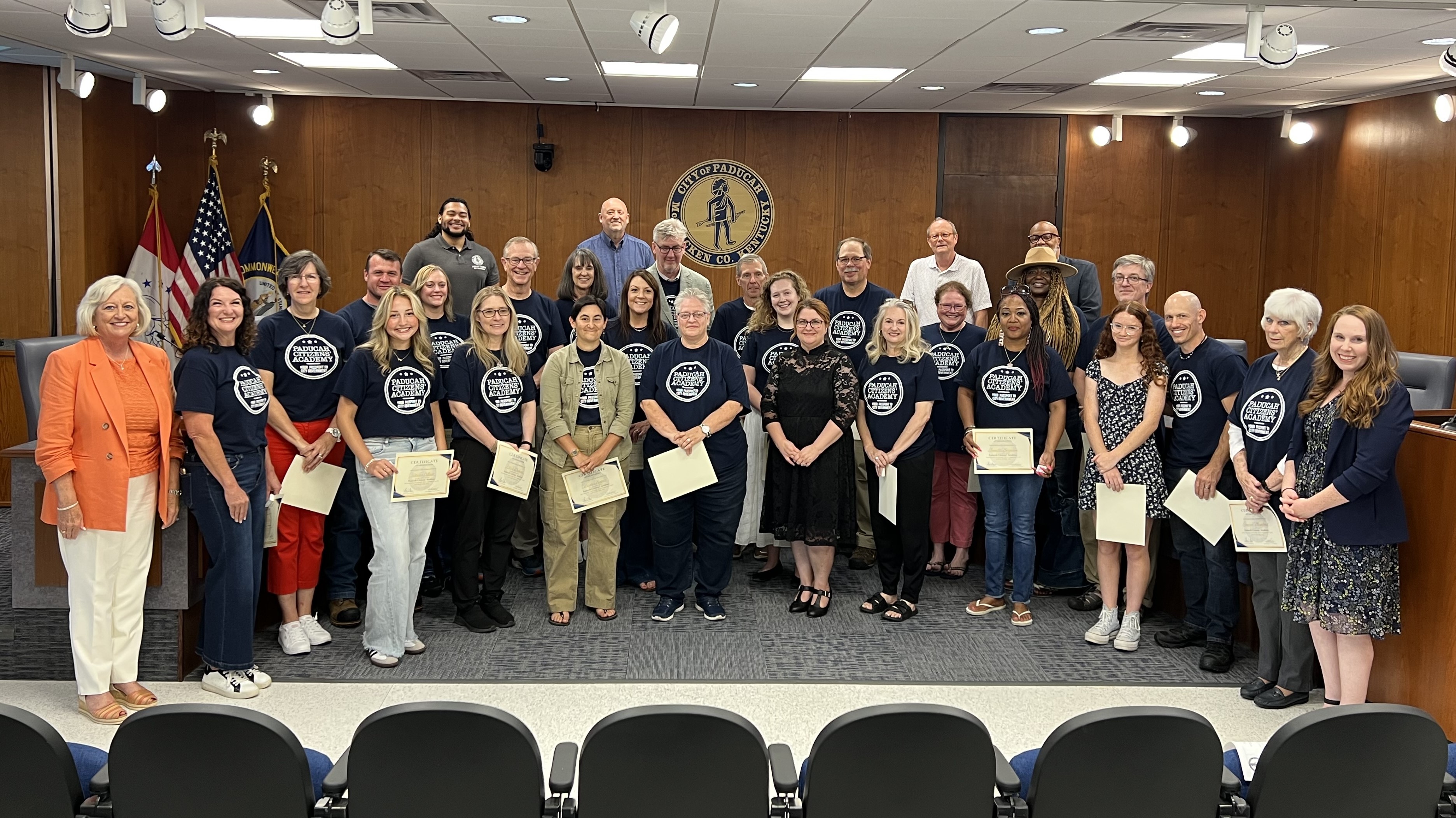 graduates of Paducah Citizens' Academy pictured with members of the Board and City staff